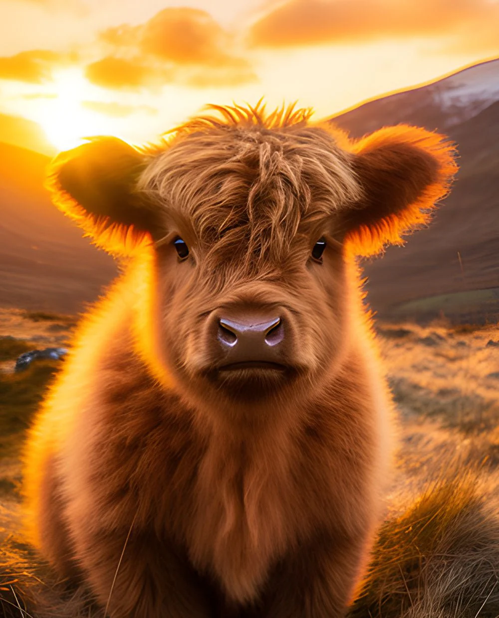 A Highland calf at sunrise - Image 14