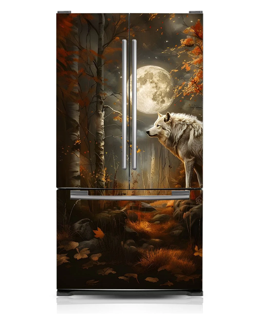 A wolf at night