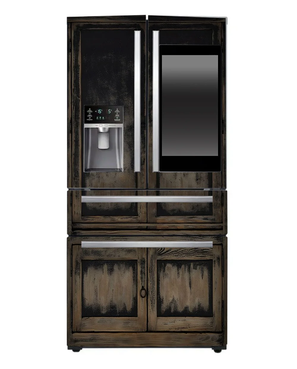 Black distressed cupboard - Image 6