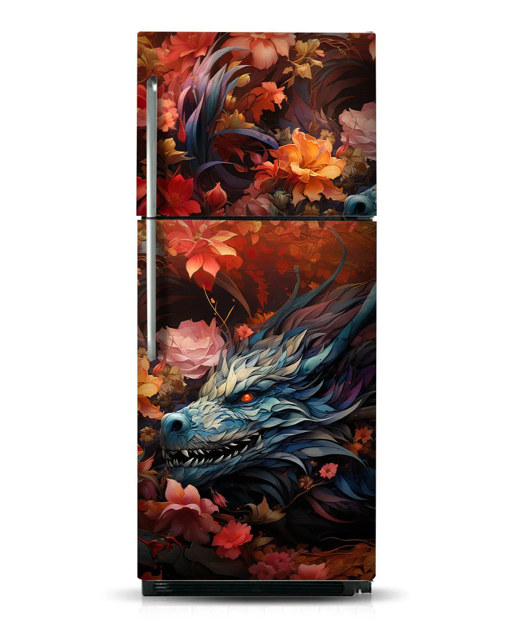 Black dragon and flowers - Image 8