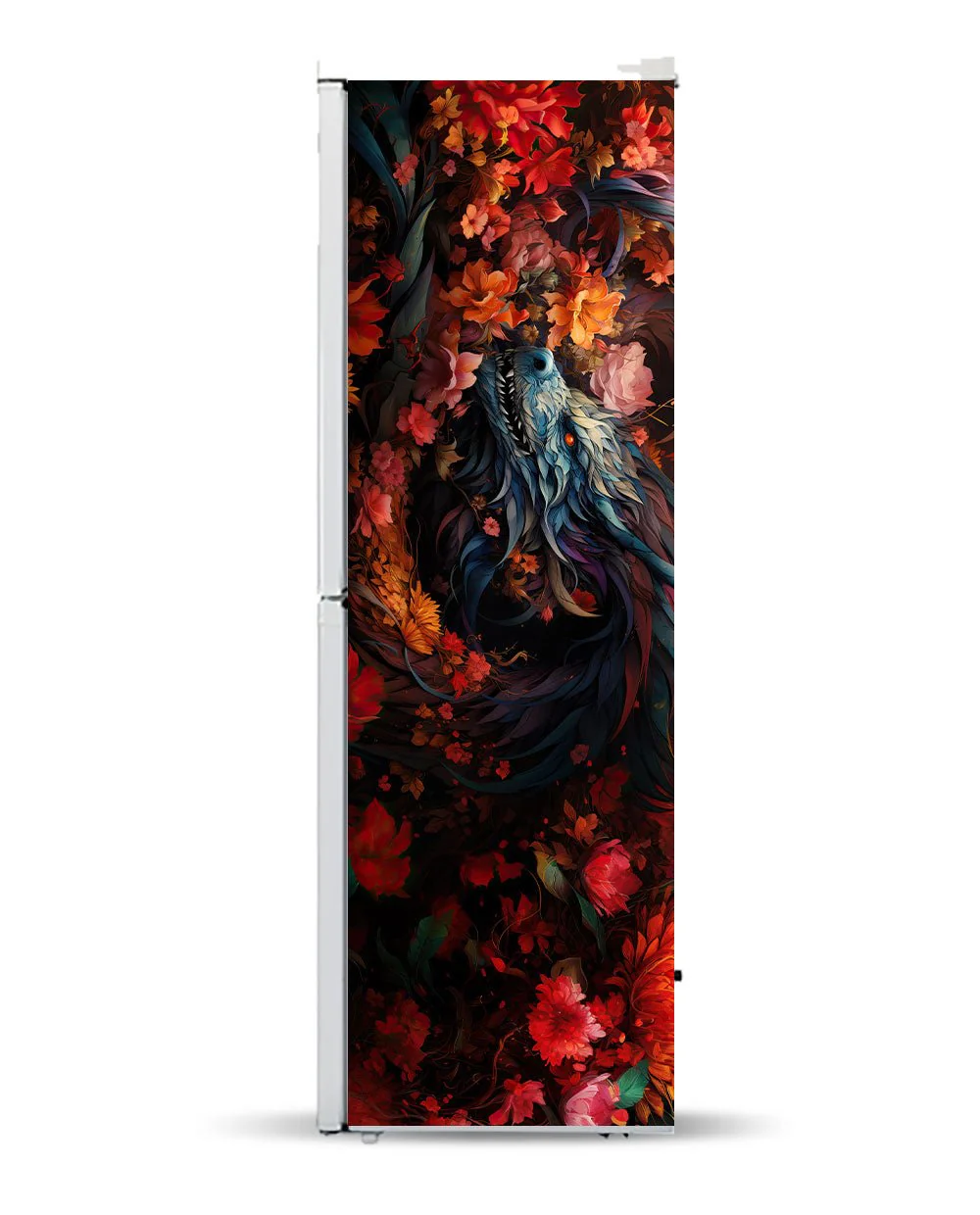 Black dragon and flowers - Image 9