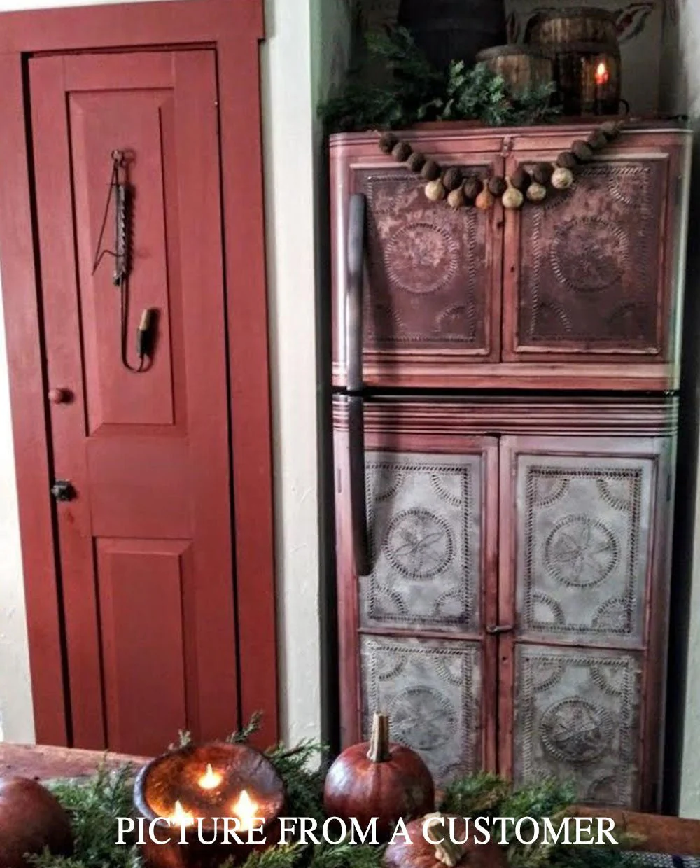 Brown Primitive pie safe - Image 6