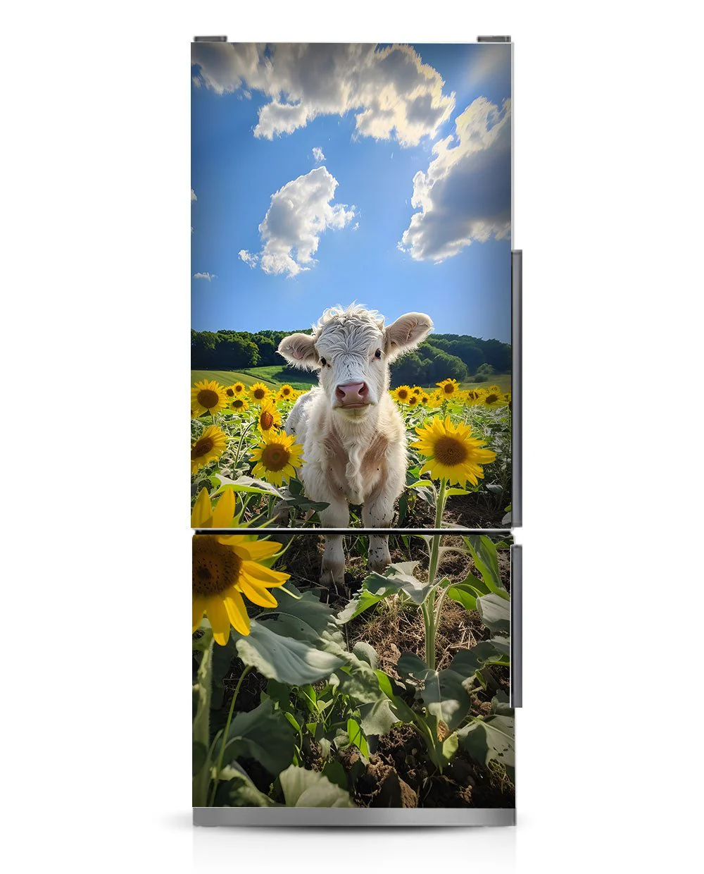 White Calf with sunflowers - Image 10