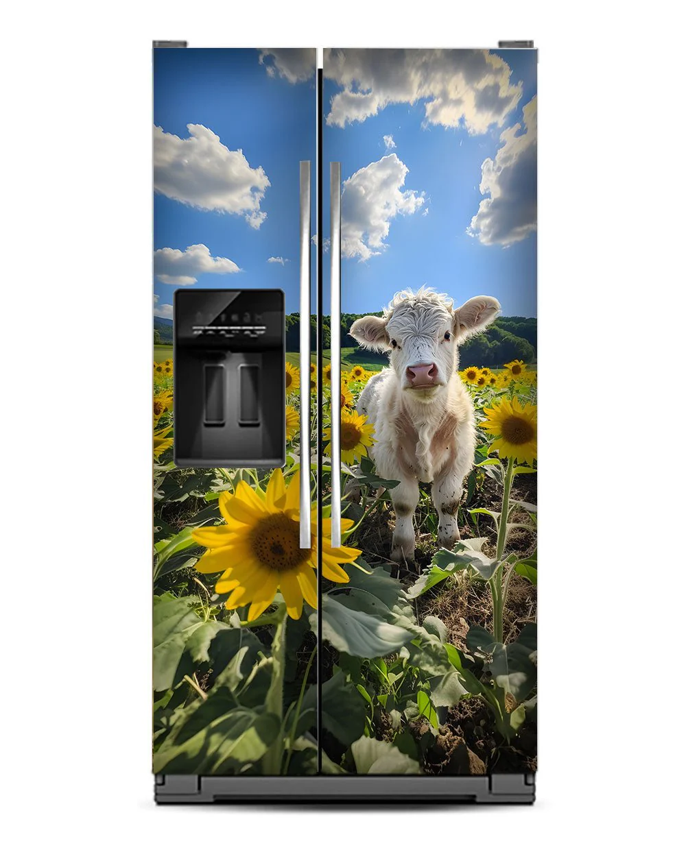 White Calf with sunflowers - Image 11
