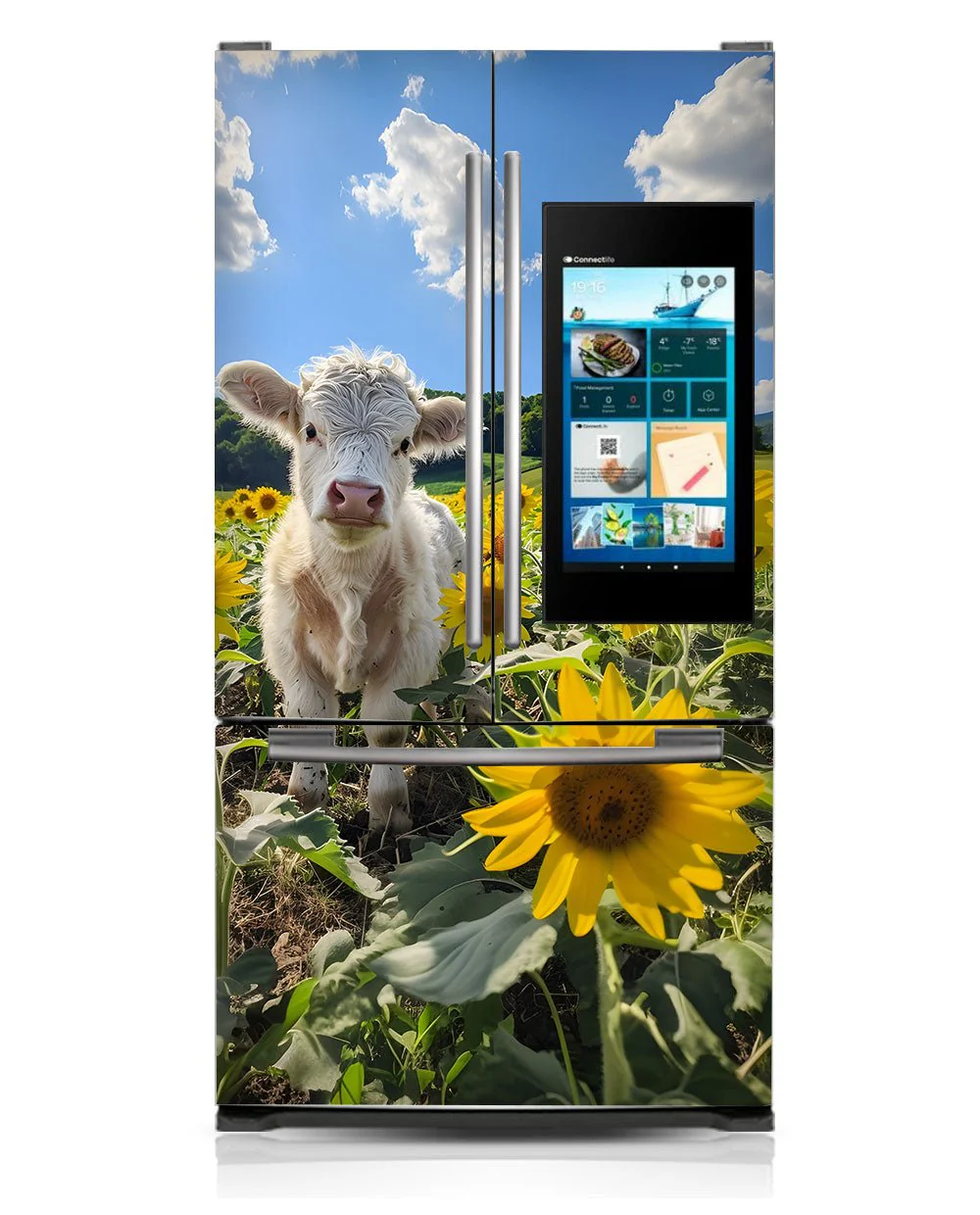 White Calf with sunflowers - Image 3