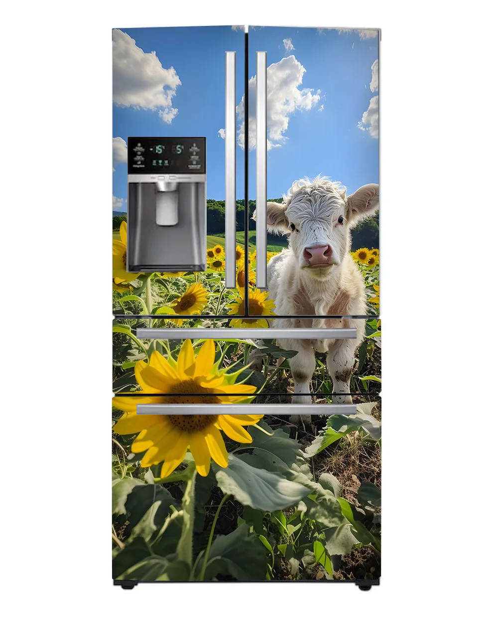 White Calf with sunflowers - Image 4