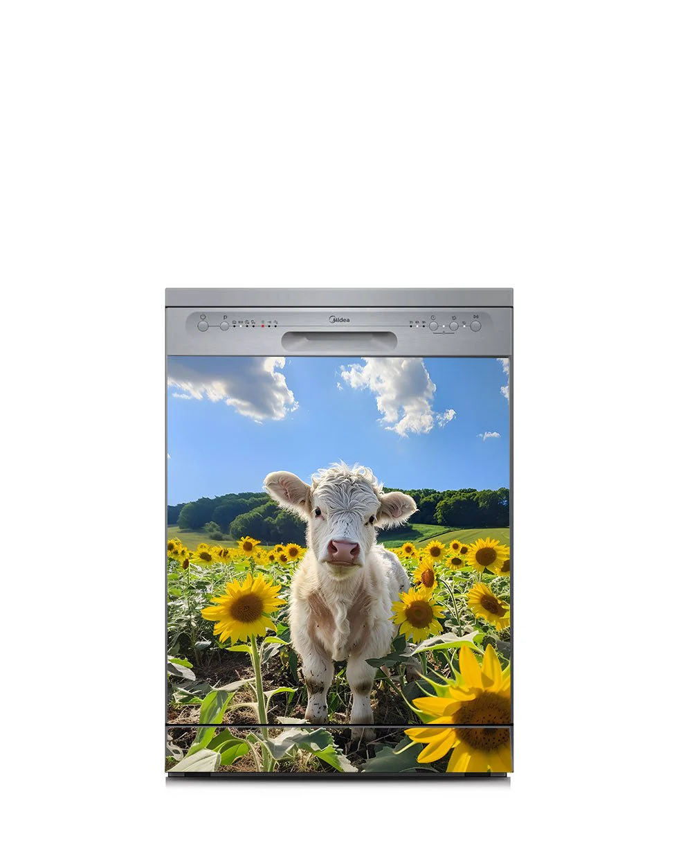White Calf with sunflowers - Image 7