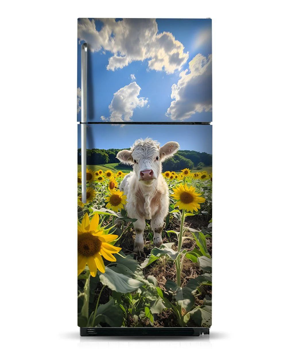 White Calf with sunflowers - Image 9