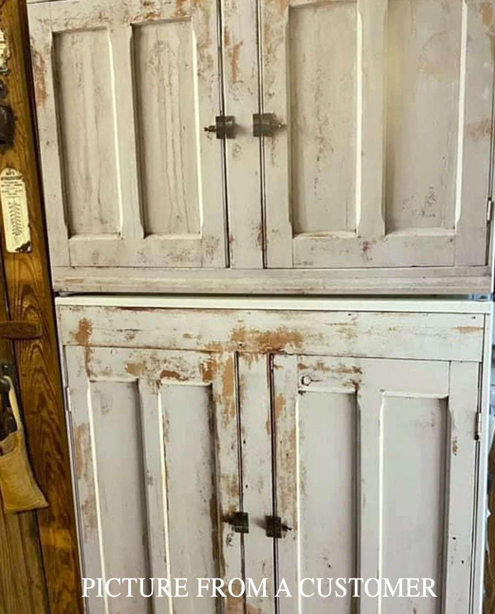 White primitive cabinet - Image 13