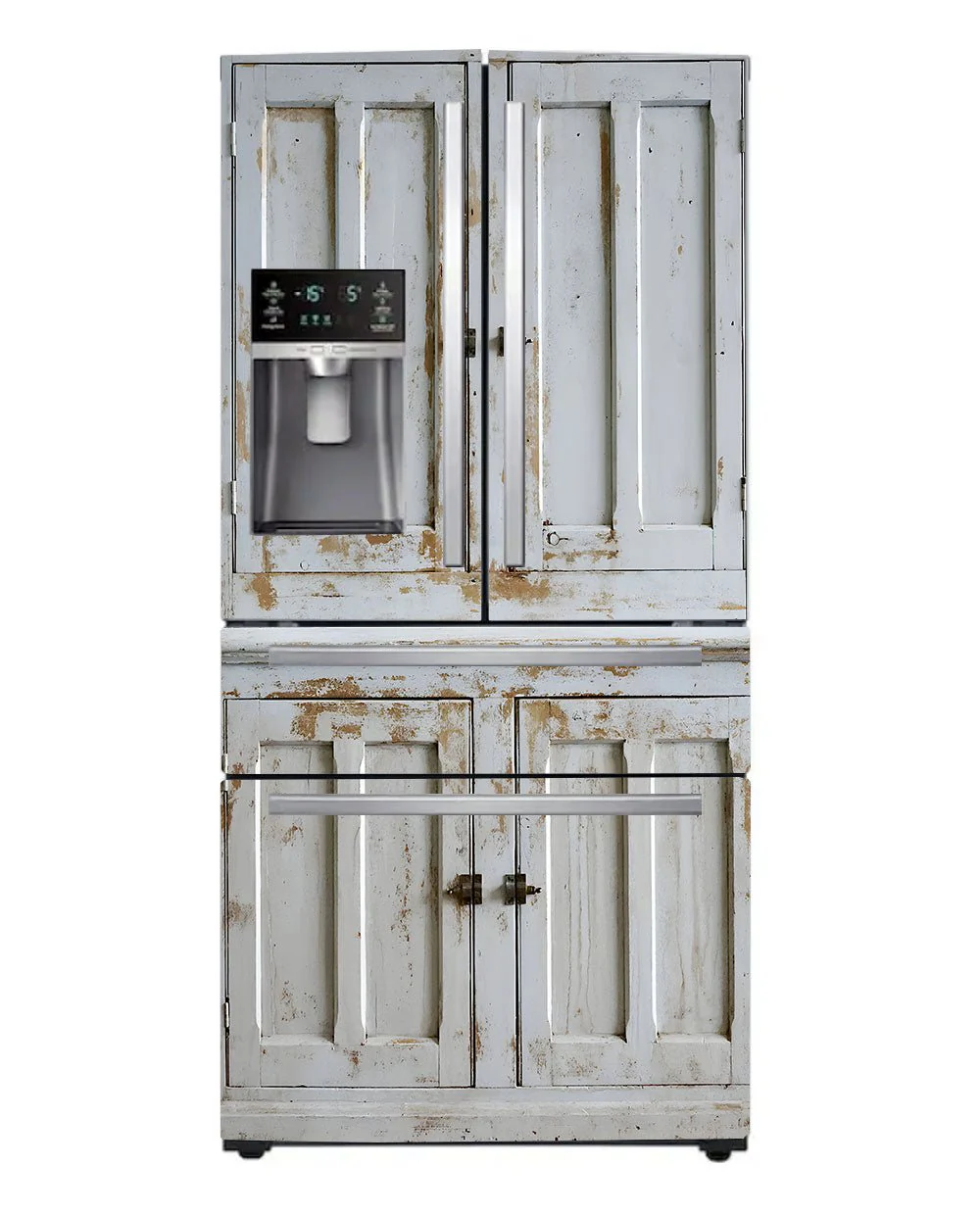White primitive cabinet - Image 2