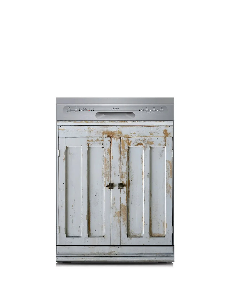 White primitive cabinet - Image 4